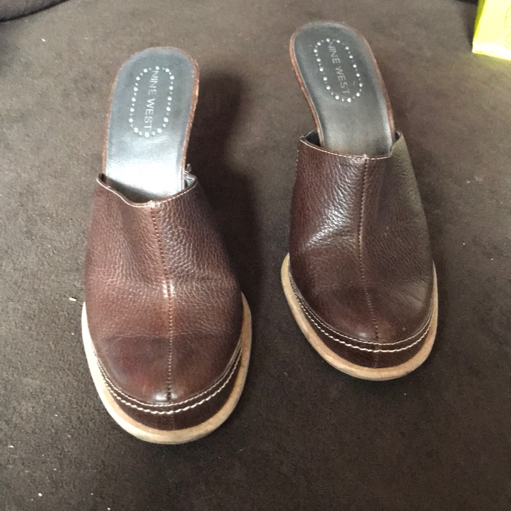 Nine West mule heel brown